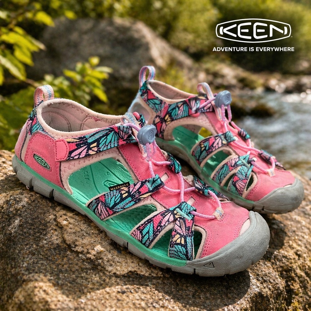 KEEN Seacamp II CNX Sandals Y4 EU36 Pink Multi Water Shoes Outdoor Hiking Beach